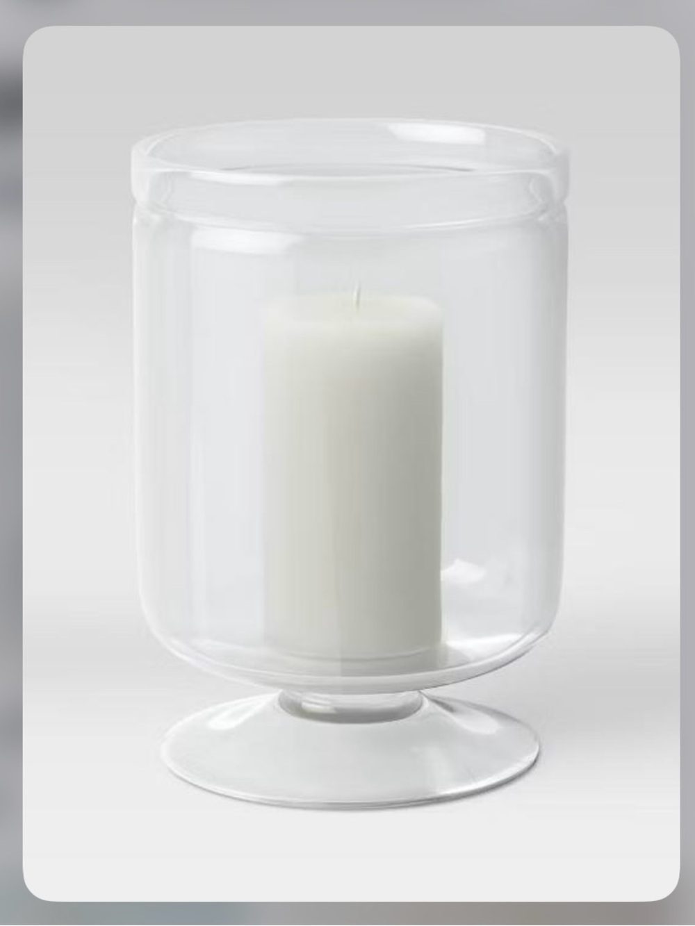 Glass Pedestal Hurricane  Candle Holder 8”